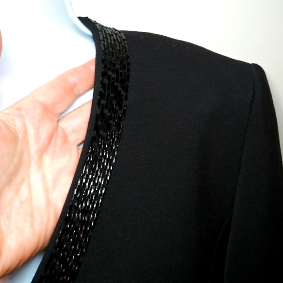 Alex Marie Black Sparkly Sequin Trimmed, Special Occasion/Black Tie Blazer - Picture 2 of 13